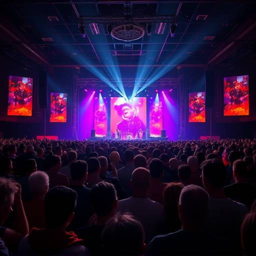 Icono de eventos: una multitud frente a un escenario