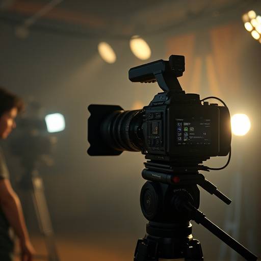 Icono de producción: cámara grabando una escena